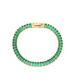 Verde gold tennis bracelet with green baguette CZ — The Accessory Bar
