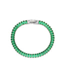Verde silver baguette tennis bracelet in emerald green — The Accessory Bar UAE