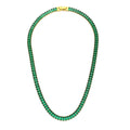 Verde gold baguette tennis necklace in emerald green — The Accessory Bar UAE