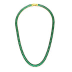 Verde gold baguette tennis necklace in emerald green — The Accessory Bar UAE