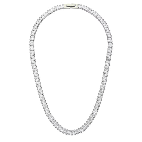 Verde silver tennis necklace in white CZ — The Accessory Bar UAE