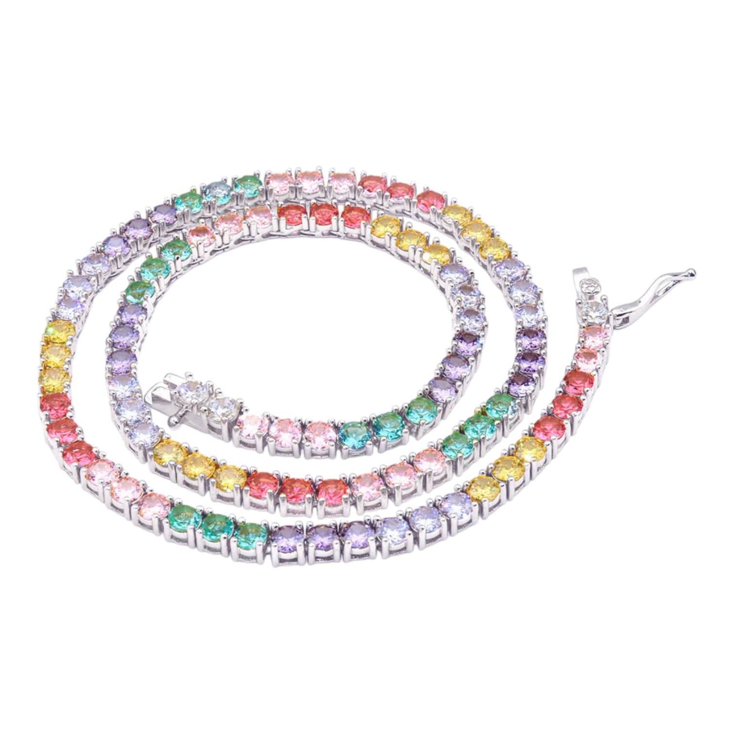 Luna tennis chain necklace with CZ stones — The Accessory Bar UAE