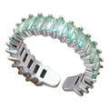 Hessa multicolour baguette ring in light green — The Accessory Bar UAE