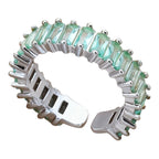 Hessa multicolour baguette ring in light green — The Accessory Bar UAE