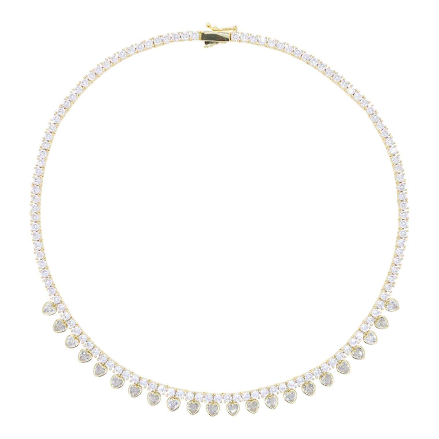 Hessa heart tennis choker necklace in gold — The Accessory Bar UAE