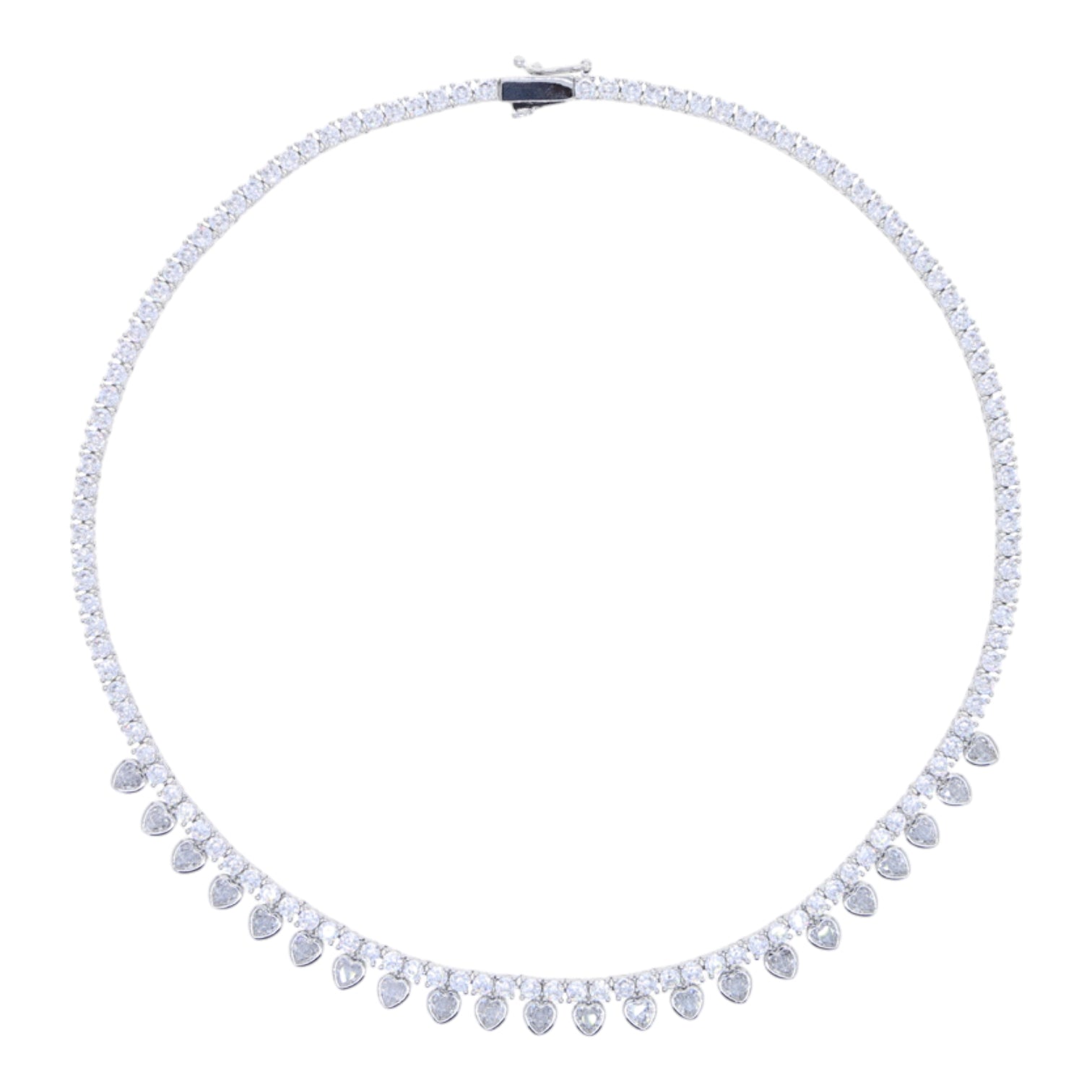 Hessa heart tennis choker in white CZ — The Accessory Bar UAE