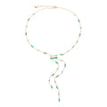Iced Y-drop lariat necklace in green CZ — The Accessory Bar UAE
