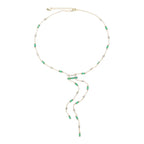 Iced Y-drop lariat necklace in green CZ — The Accessory Bar UAE