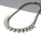 The Accessory Bar Hessa heart-detail tennis choker in icy white silver-plated brass with sparkling cubic zirconia