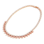 The Accessory Bar Hessa heart-detail rose gold-plated tennis choker with pavé-set cubic zirconia stones.