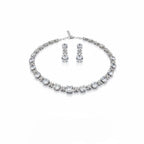 The Accessory Bar Sahara Set featuring a crystal choker necklace and matching drop earrings with pavé cubic zirconia.